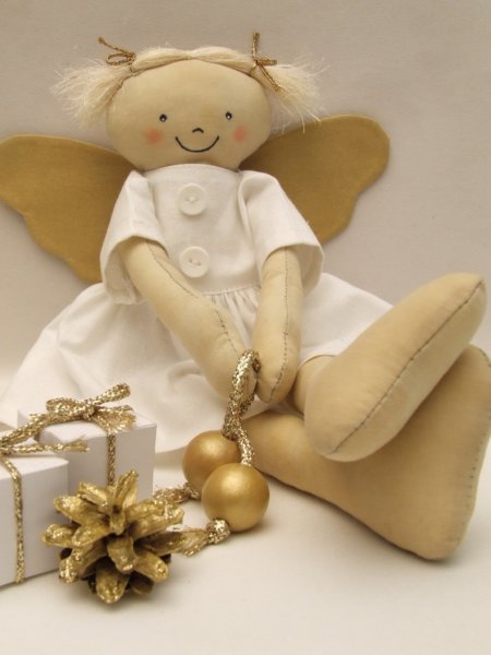 Karácsonyi varrott angyalka