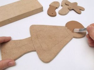 Karácsonyi mézeskalács figura fából