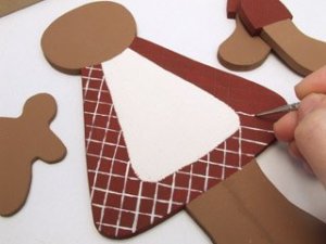 Karácsonyi mézeskalács figura fából