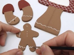 Karácsonyi mézeskalács figura fából