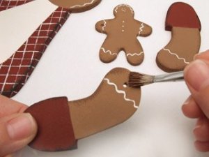 Karácsonyi mézeskalács figura fából