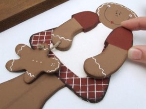 Karácsonyi mézeskalács figura fából