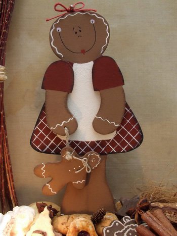 Karácsonyi mézeskalács figura fából