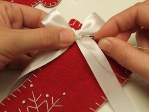 mikuláscsizma és kesztyű filcből