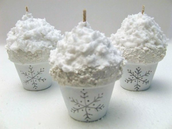 Havas gyertya cserépben sajátkezüleg