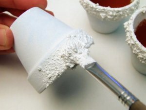 Havas gyertya cserépben sajátkezüleg