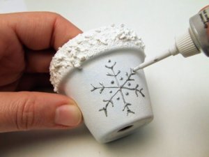 Havas gyertya cserépben sajátkezüleg