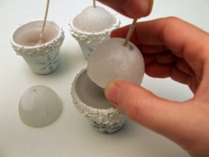 Havas gyertya cserépben sajátkezüleg