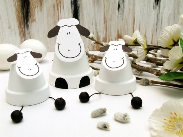 Húsvéti bárányka cserépből