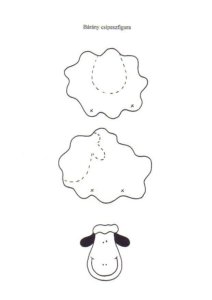 Húsvéti bárányka csipeszfigura sablon